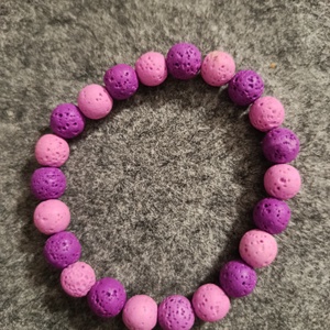 Láva kő gyöngy karkötő  - ékszer - karkötő - gyöngyös karkötő - Meska.hu