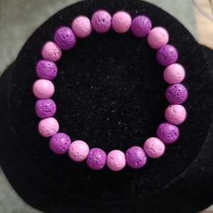 Láva kő gyöngy karkötő  - ékszer - karkötő - gyöngyös karkötő - Meska.hu