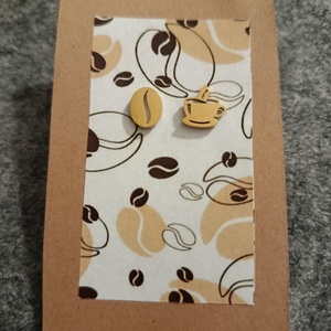 Kávé témájú orvosi acél fülbevaló , Ékszer, Fülbevaló, Lógó fülbevaló, Ékszerkészítés, MESKA