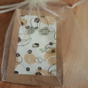 Kávé témájú orvosi acél fülbevaló  - ékszer - fülbevaló - lógó fülbevaló - Meska.hu