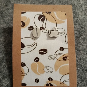 Kávé témájú orvosi acél fülbevaló , Ékszer, Fülbevaló, Lógó fülbevaló, Ékszerkészítés, MESKA