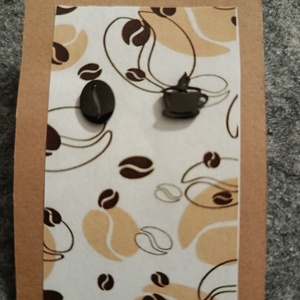 Kávé témájú orvosi acél fülbevaló , Ékszer, Fülbevaló, Lógó fülbevaló, Ékszerkészítés, MESKA