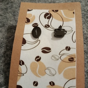 Kávé témájú orvosi acél fülbevaló  - ékszer - fülbevaló - lógó fülbevaló - Meska.hu