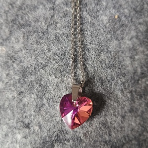  nyaklánc orvosi acél lánccal, kék csiszolt üveg szívvel , Ékszer, Nyaklánc, Medálos nyaklánc, Ékszerkészítés, MESKA