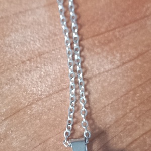  nyaklánc orvosi acél lánccal, kék csiszolt üveg szívvel  - ékszer - nyaklánc - medálos nyaklánc - Meska.hu