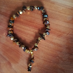 karkötő tigris szem ásványból - ékszer - karkötő - gyöngyös karkötő - Meska.hu