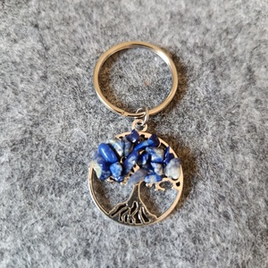 Kulcstartó életfa medál lápis lazurit ásvánnyal , Táska & Tok, Kulcstartó & Táskadísz, Kulcstartó, Ékszerkészítés, MESKA