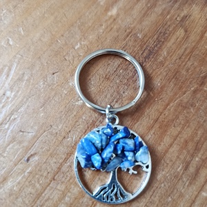 Kulcstartó életfa medál lápis lazurit ásvánnyal  - táska & tok - kulcstartó & táskadísz - kulcstartó - Meska.hu