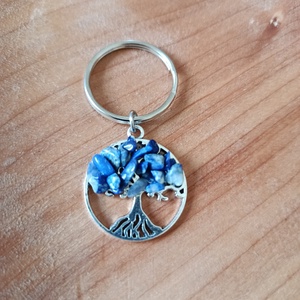 Kulcstartó életfa medál lápis lazurit ásvánnyal  - táska & tok - kulcstartó & táskadísz - kulcstartó - Meska.hu