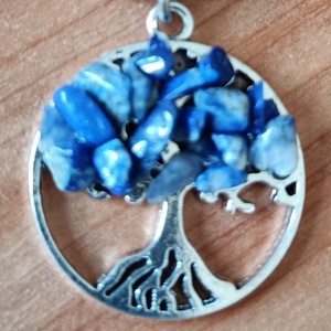 Kulcstartó életfa medál lápis lazurit ásvánnyal  - táska & tok - kulcstartó & táskadísz - kulcstartó - Meska.hu