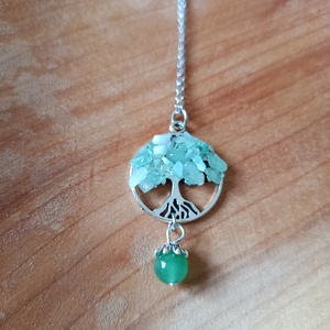 Életfa medál lápis lazurit ásvánnyal orvosi acél lánccal  - ékszer - nyaklánc - medálos nyaklánc - Meska.hu