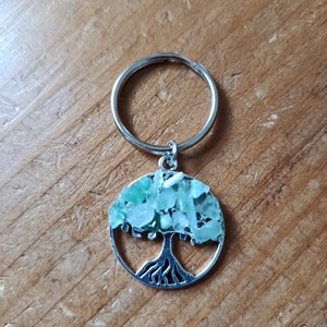 Kulcstartó életfa medál aventurin ásvánnyal  - táska & tok - kulcstartó & táskadísz - kulcstartó - Meska.hu