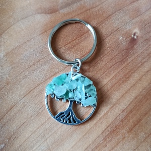 Kulcstartó életfa medál aventurin ásvánnyal  - táska & tok - kulcstartó & táskadísz - kulcstartó - Meska.hu