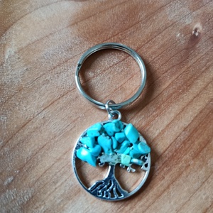 Kulcstartó életfa medál howlit türkiz ásvánnyal  - táska & tok - kulcstartó & táskadísz - kulcstartó - Meska.hu