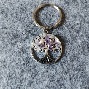 Kulcstartó életfa medál ametiszt ásvánnyal  - Meska.hu