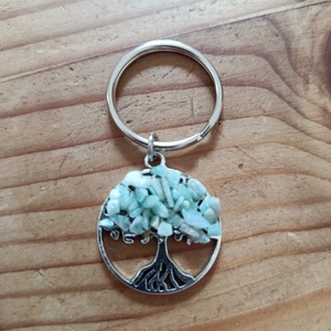 Kulcstartó életfa medál amazonit ásvánnyal  - Meska.hu