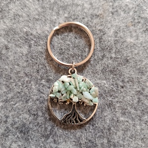 Kulcstartó életfa medál amazonit ásvánnyal  - táska & tok - kulcstartó & táskadísz - kulcstartó - Meska.hu