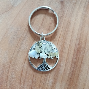 Kulcstartó életfa kvarc kristály ásvánnyal  - Meska.hu