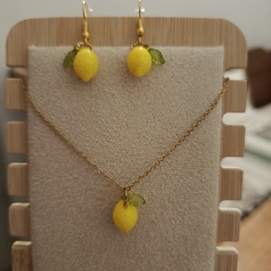 Citromos nyaklánc és fülbevaló szett  - Meska.hu