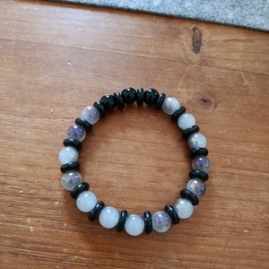 Férfi karkötő sávos achát gyönggyel - ékszer - karkötő - gyöngyös karkötő - Meska.hu