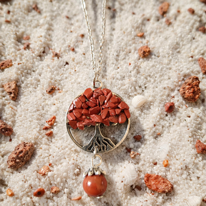 Életfa medál barna homokkő ásvánnyal orvosi acél lánccal , Ékszer, Nyaklánc, Medálos nyaklánc, Ékszerkészítés, MESKA