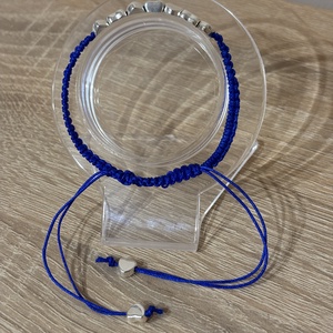 Kék gyöngyös karkötő, Ékszer, Karkötő, Fonott karkötő, Gyöngyfűzés, gyöngyhímzés, MESKA