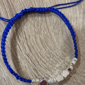 Kék gyöngyös karkötő - ékszer - karkötő - fonott karkötő - Meska.hu
