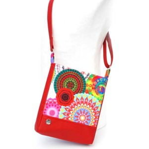 SuziartBag Piros mandalás kisméretű táska - táska & tok - kézitáska & válltáska - válltáska - Meska.hu