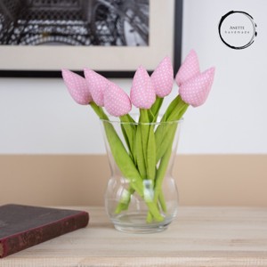 Textil tulipán rózsaszín/fehér, Otthon & Lakás, Dekoráció, Virágdísz és tartó, Csokor & Virágdísz, , MESKA