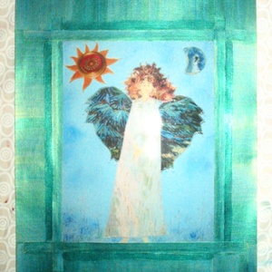 Kék tündér(26,5X38,5cmpaszp.) - Meska.hu