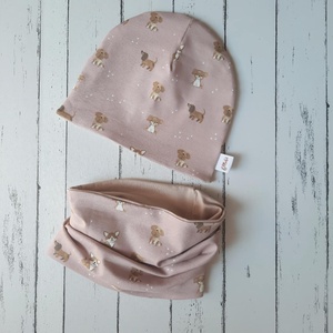 Kutyusos sapka-sál szett (50-52) - ruha & divat - gyerekruha - Meska.hu