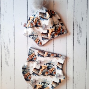 Munkagépes téli sapka-sál szett (50-52 cm) - ruha & divat - babaruha & gyerekruha - babasapka - Meska.hu Munkagépes téli sapka-sál szett (50-52 cm) - ruha & divat - babaruha & gyerekruha - babasapka - Meska.hu