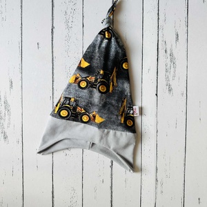 Munkagépes fülvédős sapka (50-52 cm) - ruha & divat - babaruha & gyerekruha - babasapka - Meska.hu