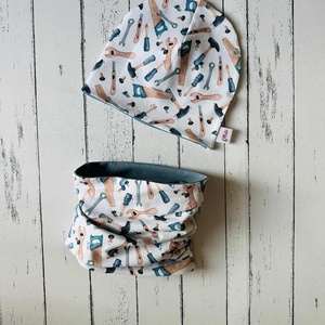 Barkácsolós sapka-sál szett (48-50 cm) - Meska.hu