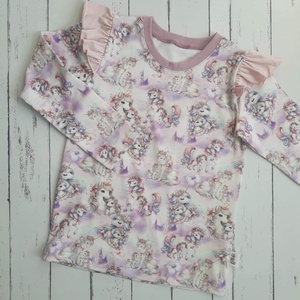 Unikornisos póló 116-os - ruha & divat - gyerekruha - póló - Meska.hu