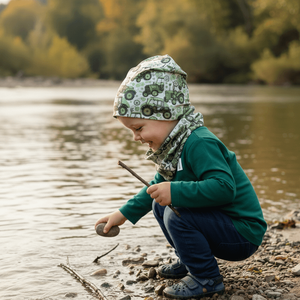 Traktoros sapka-sál szett (48-50 cm), Baba - mama, Babaruházat, Babasapka, Varrás, MESKA