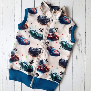 Autós mellény 104-es - baba - mama - babaruházat - baba mellény - Meska.hu