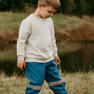 Petrolkék színű fényvisszaverős csíkkal softshell nadrág- (86/92) - Meska.hu