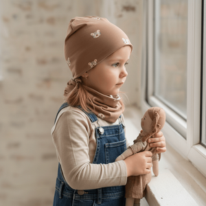 Leopárdos sapka-sál szett (50-52 cm), Baba - mama, Babaruházat, Babasapka, Varrás, MESKA