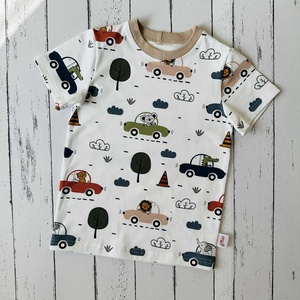 Autós állatos póló 110-es, Ruha & Divat, Gyerekruha, Póló, Varrás, MESKA