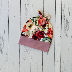 Virágos sapka (6-12 hó), Baba - mama, Babaruházat, Babasapka, Varrás, MESKA