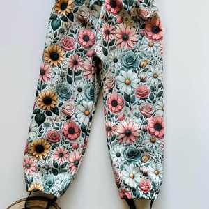 Virágos softshell nadrág (86/92), Ruha & Divat, Gyerekruha, Nadrág, Varrás, MESKA