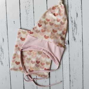 Szivecskés sapka-sál szett (47-48 cm) - baba - mama - babaruházat - babasapka - Meska.hu