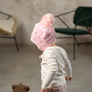 Koronás pomponos téli sapka (47-48 cm) - baba - mama - babaruházat - babasapka - Meska.hu