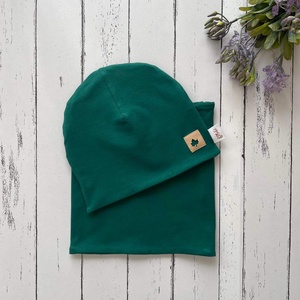 Zöld sapka-sál szett (50-52), Baba - mama, Babaruházat, Babasapka, Varrás, MESKA