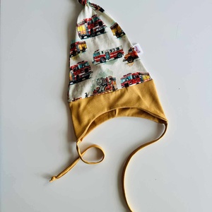 Tűzoltóautós fülvédős sapka (48-49 cm) - baba - mama - babaruházat - babasapka - Meska.hu