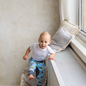 Kék apró csillagos háremnadrág (68) - baba - mama - babaruházat - baba nadrág - Meska.hu