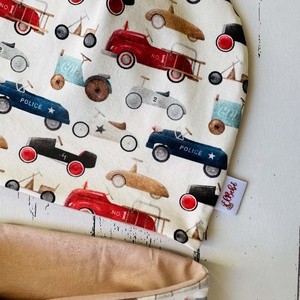 Retro autók sapka-sál szett (48-50 cm), Baba - mama, Babaruházat, Babasapka, Varrás, MESKA