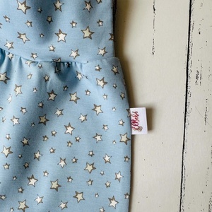 Kék apró csillagos leggings (68) - baba - mama - babaruházat - baba nadrág - Meska.hu