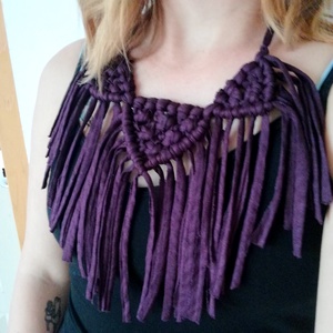 Makramé nyakdísz, nyaklánc - ékszer - nyaklánc - nyakpánt, gallér - Meska.hu